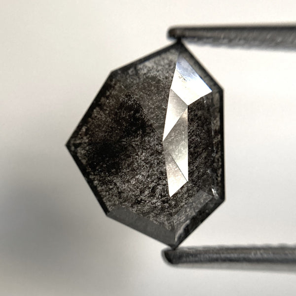 1.90 Ct Natural Loose Diamond Shield Shape Salt and Pepper, 12.74 x 7.36 x 2.94 mm Flat-Base Geometry Shape Natural Loose Diamond SJ87-09
