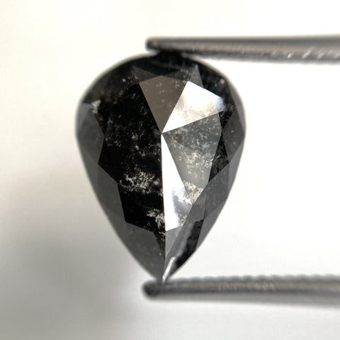 4.97 Ct Pear Shape natural loose diamond, salt and pepper diamond, 13.50 x 10.03 x 4.40 mm Flat-Base pear shape natural diamond SJ87-04