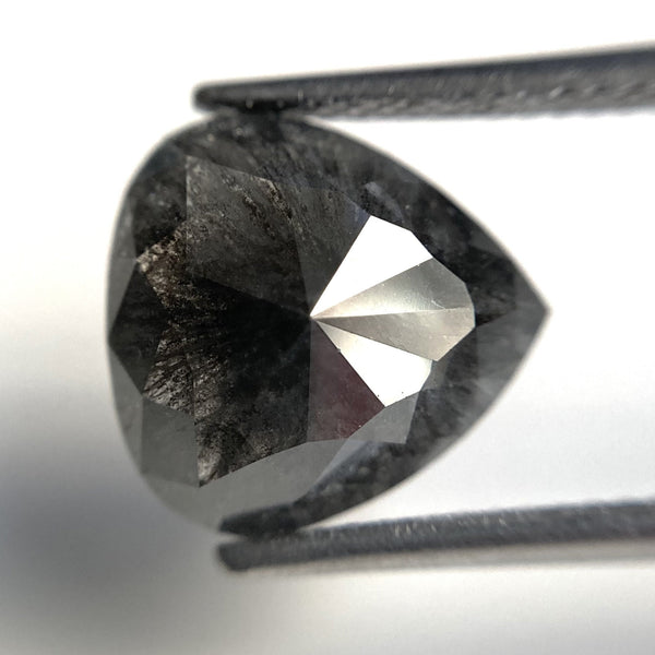 3.50 Ct Pear Shape natural loose diamond, salt and pepper diamond, 11.19 x 10.64 x 3.77 mm Full-Rose cut pear shape natural diamond SJ87-44