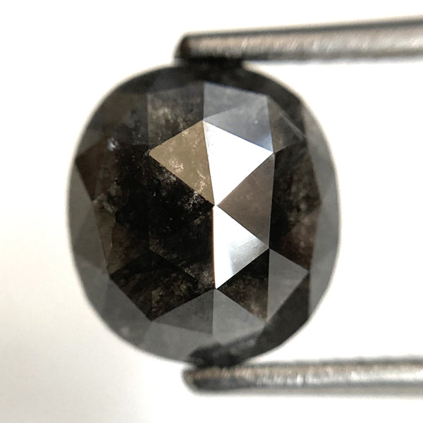 2.88 Ct Natural loose diamond Oval Shape Salt and Pepper, 9.57 mm x 8.62 mm x 3.82 mm Rose-Cut Oval shape natural loose diamond SJ87-49
