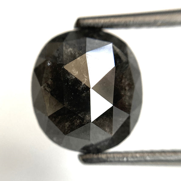 2.88 Ct Natural loose diamond Oval Shape Salt and Pepper, 9.57 mm x 8.62 mm x 3.82 mm Rose-Cut Oval shape natural loose diamond SJ87-49