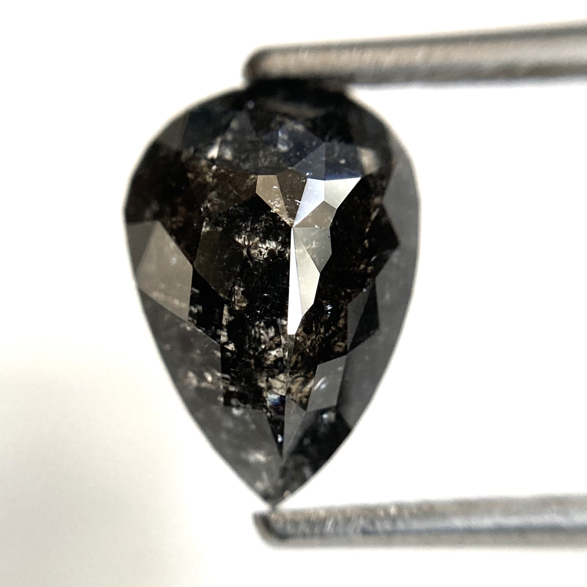 2.59 Ct Pear Shape natural loose diamond, salt and pepper diamond, 10.06 mm x 7.07 mm x 4.54 mm Full-cut pear shape natural diamond SJ87-53