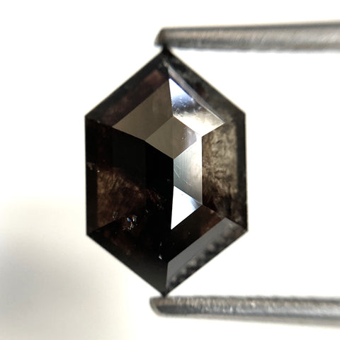 2.34 Ct Natural Loose Diamond Hexagon Shape Salt and Pepper, 11.33 mm x 7.40 mm x 3.16 mm Flat-Base Hexagonal shape Natural Diamond SJ87-55