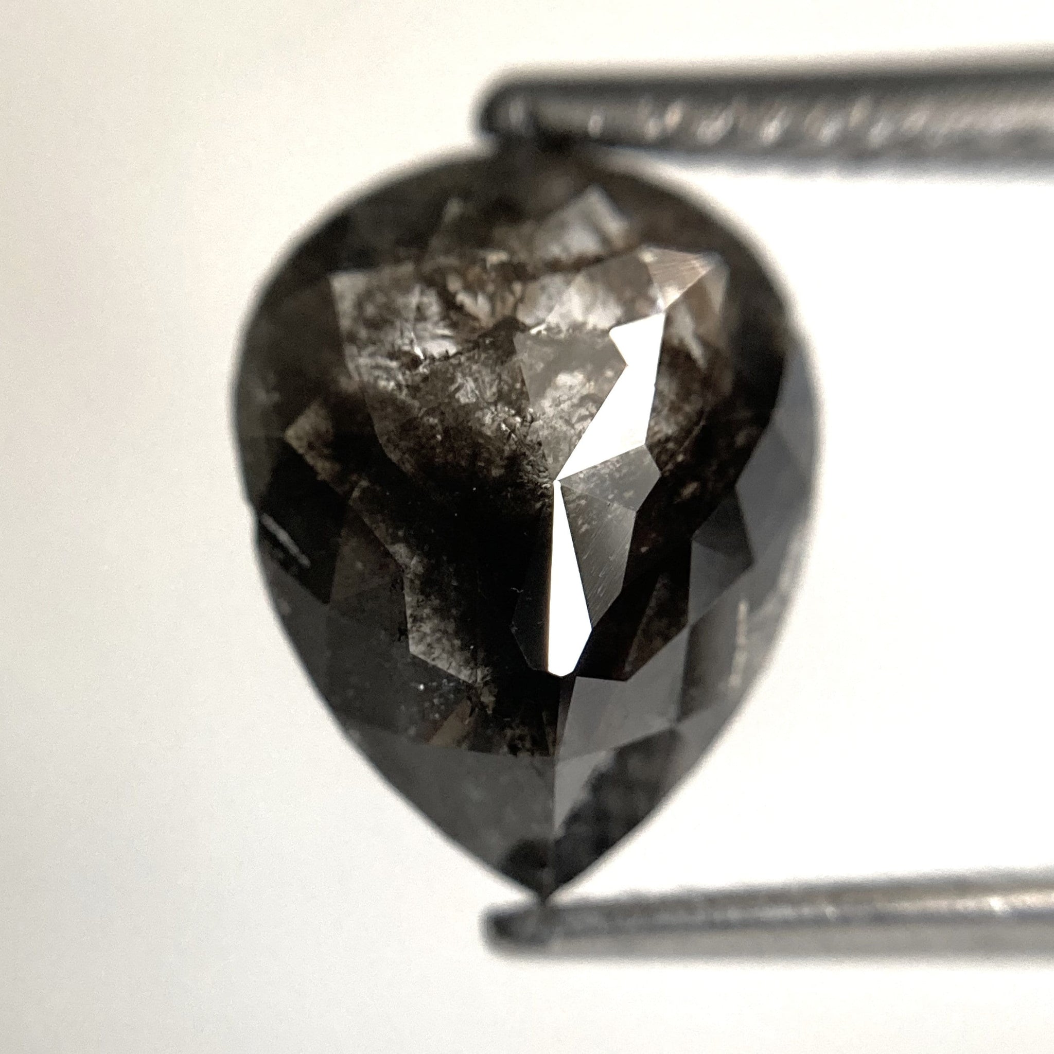 2.39 Ct Pear Shape natural loose diamond, salt and pepper diamond, 10.61 mm x 8.27 mm x 3.27 mm Flat-Base pear shape natural diamond SJ87-58