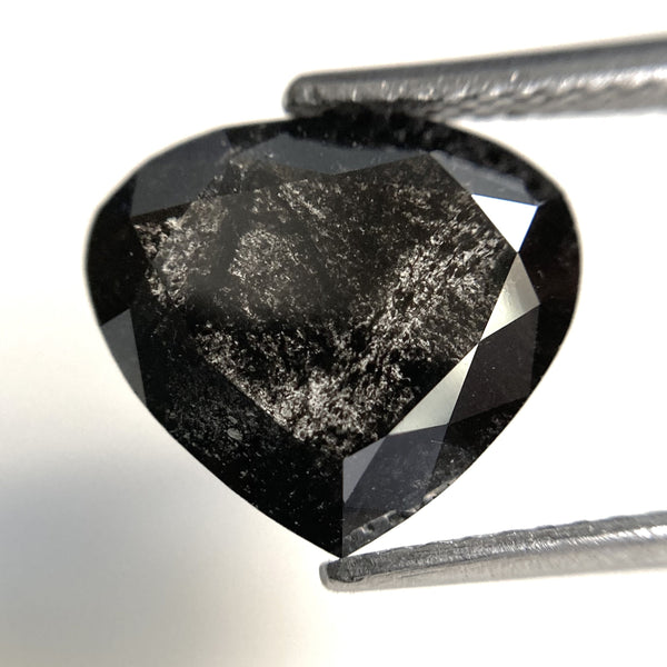 2.90 Ct Pear Shape natural loose diamond, salt and pepper diamond, 10.20 x 11.33 x 3.06 mm Full-Cut pear shape natural diamond SJ87-12