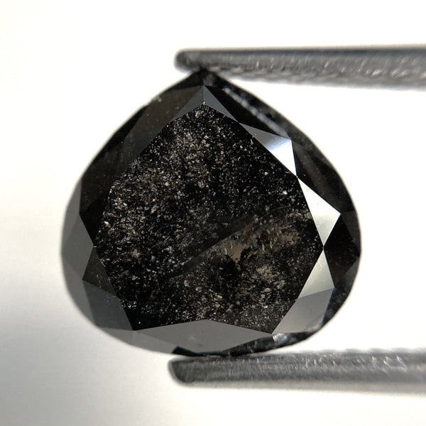 4.25 Ct Pear Shape natural loose diamond, salt and pepper diamond, 9.61 x 10.03 x 5.45 mm Full-Cut pear shape natural diamond SJ87-13