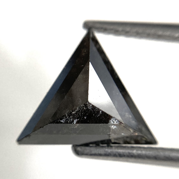 1.70 Ct Triangle Shape Salt and Pepper Natural Loose Diamond 8.57 mm x 3.55 mm, Salt and Pepper Color Polished Diamond for rings SJ87-23