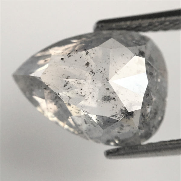 3.32 Ct Pear Shape natural loose diamond, salt and pepper diamond, 11.73 mm x 8.77 mm x 3.96 mm Flat-base pear shape natural diamond SJ76-03
