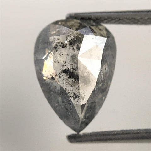 3.29 Ct Pear Shape natural loose diamond, salt and pepper diamond, 11.68 mm x 8.60 mm x 3.87 mm Flat-base pear shape natural diamond SJ76-04