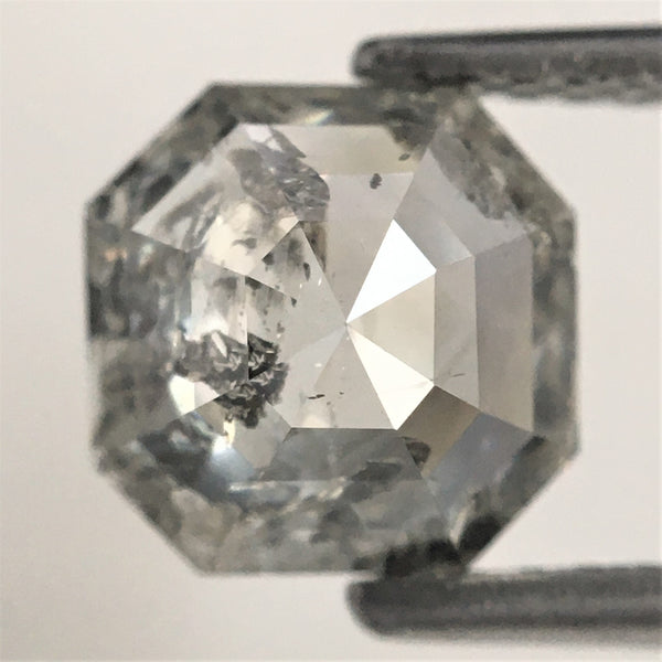 1.75 Ct Emerald Shape Salt and Pepper Natural Diamond, 7.19 mm x 7.14 mm x 3.62 mm Natural Loose Diamond, Emerald Cut Diamond, SJ76-17
