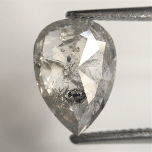 2.50 Ct Pear Shape natural loose diamond, salt and pepper diamond, 11.38 mm x 8.15 mm x 2.98 mm Full-Cut pear shape natural diamond SJ76-19