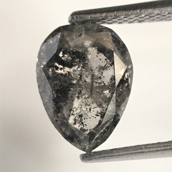 2.14 Ct Pear Shape natural loose diamond, salt and pepper diamond, 9.70 mm x 7.25 mm x 3.87 mm Full-cut pear shape natural diamond SJ76-22