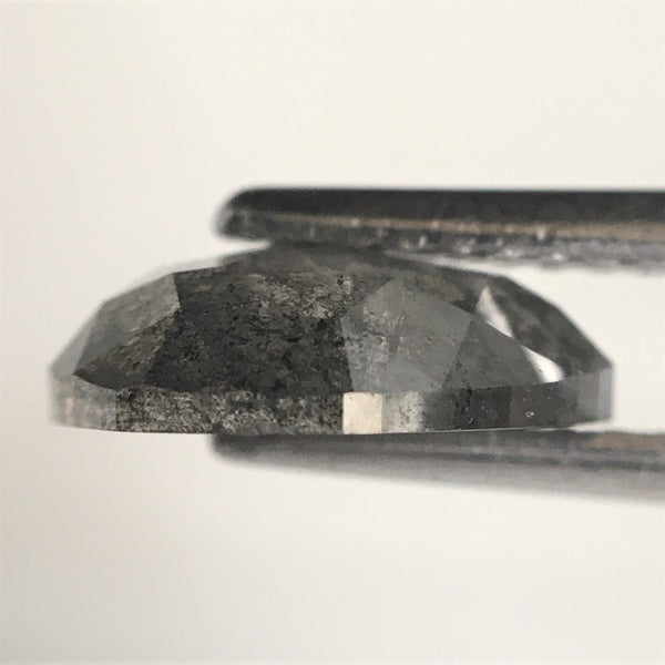 1.90 Ct Pear Shape natural loose diamond, salt and pepper diamond, 8.86 mm x 8.41 mm x 2.81 mm Rose-Cut pear shape natural diamond SJ76-24