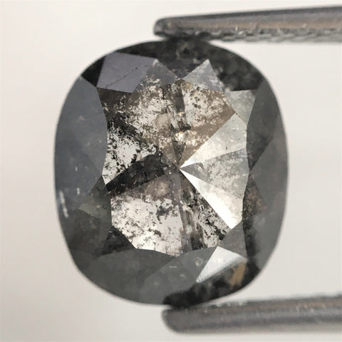 2.11 Ct Natural loose diamond Oval Shape Salt and Pepper, 9.11 mm x 8.07 mm x 3.06 mm Rose-Cut Oval shape natural diamond, SJ76-33