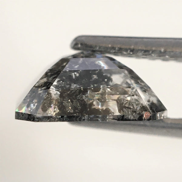1.94 Ct Emerald Shape Salt and Pepper Natural Diamond, 8.10 mm x 7.29 mm x 3.58 mm Natural Loose Diamond, Emerald Cut Diamond, SJ76-35