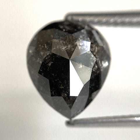 2.54 Ct Pear Shape natural loose diamond, salt and pepper diamond, 10.04 x 8.45 x 3.66 mm Flat-Base pear shape natural diamond SJ87-32