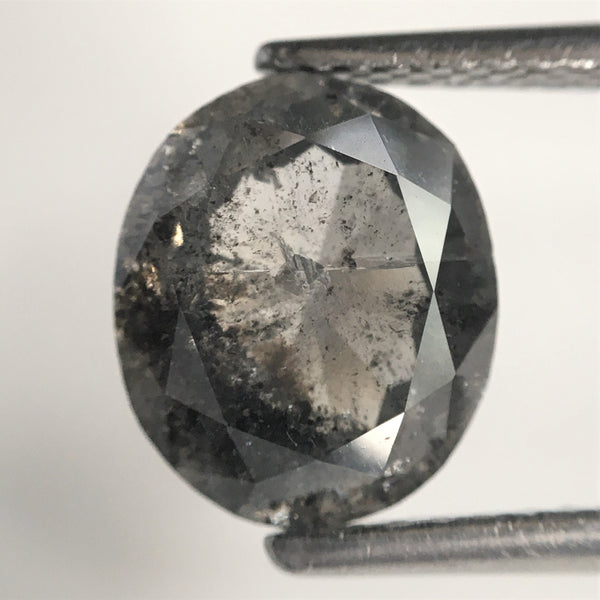 2.69 Ct Natural loose diamond Oval Shape Salt and Pepper, 9.19 mm x 7.75 mm x 4.47 mm Full Rose-Cut Oval shape natural diamond, SJ76-44
