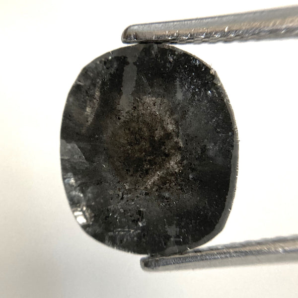 4.21 Ct Natural loose diamond Oval Shape Salt and Pepper, 10.95 x 9.39 x 4.37 mm Rose-Cut Oval shape natural loose diamond SJ87-34