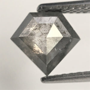 1.13 Ct Natural Loose Diamond Shield Shape Salt and Pepper, 7.20 mm x 7.90 mm x 2.89 mm Flat-Base Geometry Shape Natural Diamond SJ76-54