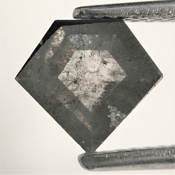 1.13 Ct Natural Loose Diamond Shield Shape Salt and Pepper, 7.20 mm x 7.90 mm x 2.89 mm Flat-Base Geometry Shape Natural Diamond SJ76-54