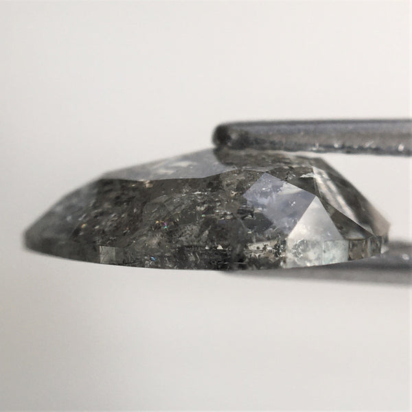 1.93 Ct Pear Shape natural loose diamond, salt and pepper diamond, 10.06 mm x 8.46 mm x 2.74 mm Rose-Cut pear shape natural diamond SJ76-56