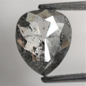 1.93 Ct Pear Shape natural loose diamond, salt and pepper diamond, 10.06 mm x 8.46 mm x 2.74 mm Rose-Cut pear shape natural diamond SJ76-56