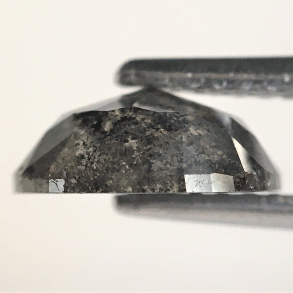 1.70 Ct Natural loose diamond Oval Shape Salt and Pepper, 8.20 mm x 7.51 mm x 3.22 mm Gray Rose-Cut Oval shape natural diamond, SJ76-75