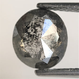 1.70 Ct Natural loose diamond Oval Shape Salt and Pepper, 8.20 mm x 7.51 mm x 3.22 mm Gray Rose-Cut Oval shape natural diamond, SJ76-75