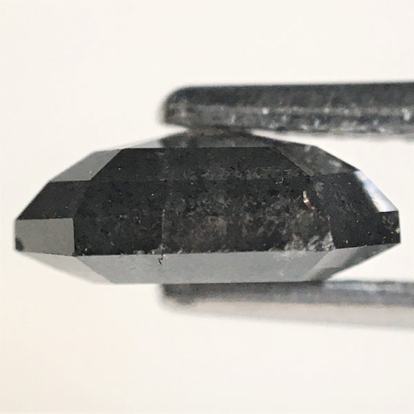 1.79 Ct Emerald Shape Salt and Pepper Natural Diamond, 7.78 mm x 6.71 mm x 3.24 mm Natural Loose Diamond, Emerald Cut Diamond, SJ76-81
