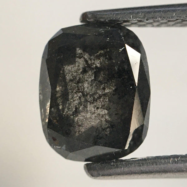 1.68 Ct Natural loose diamond Oval Shape Salt and Pepper, 7.42 mm x 5.95 mm x 3.60 mm Full Rose-Cut Oval shape natural diamond, SJ76-86