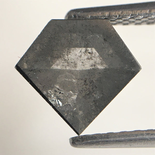 1.14 Ct Natural Loose Diamond Shield Shape Salt and Pepper, 7.15 mm x 7.86 mm x 2.96 mm Flat-Base Geometry Shape Natural Diamond SJ76-91