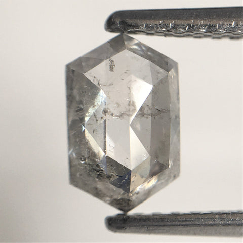 0.81 Ct Natural loose diamond Hexagon Shape Salt and Pepper, 7.57 mm x 4.76 mm x 2.38 mm Hexagonal shape natural diamond, SJ76-104