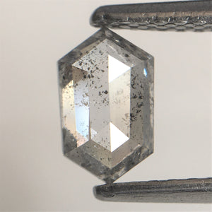 0.56 Ct Natural loose diamond Hexagon Shape Salt and Pepper, 6.79 mm x 4.18 mm x 2.19 mm Hexagonal shape natural diamond, SJ76-108