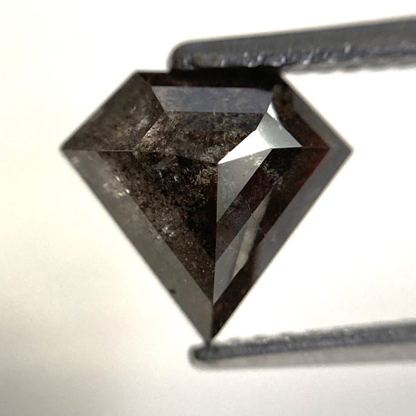 1.86 Ct Natural Loose Diamond Shield Shape Salt and Pepper, 8.04 x 8.70 x 4.00 mm Flat-Base Geometry Shape Natural Loose Diamond SJ87-39