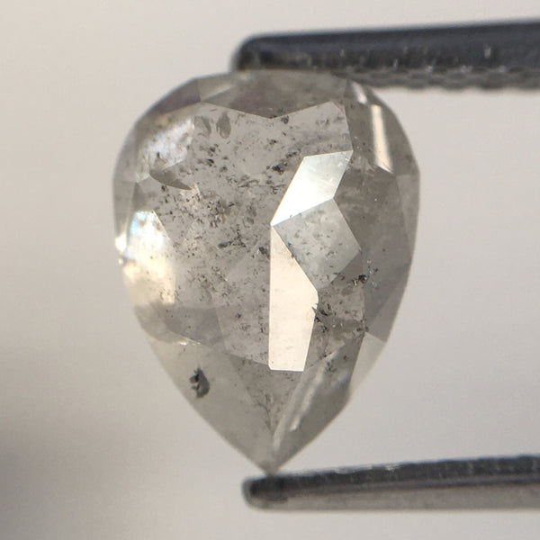 1.69 Ct Pear Shape natural loose diamond, salt and pepper diamond, 8.17 x 6.23 x 3.77 mm Full Rose-cut pear shape natural diamond SJ76-134
