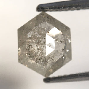 1.60 Ct Natural loose diamond Hexagon Shape Salt and Pepper, 8.68 mm x 7.10 mm x 3.17 mm Hexagonal shape natural diamond, SJ76-138