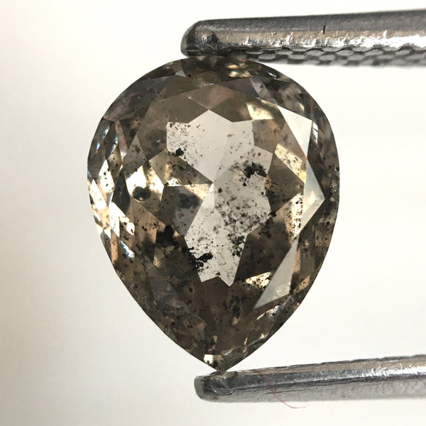 1.65 Ct Pear Shape natural loose diamond, Fancy Brown Color, 8.36 x 6.64 x 3.68 mm Full Rose-cut pear shape natural diamond SJ76-149