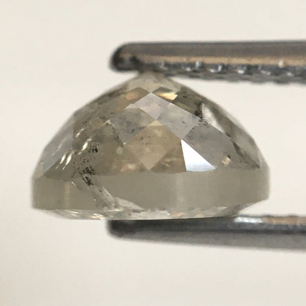 2.06 Ct Round Rose Cut Natural Diamond, 7.36 mm x 4.47 mm Fancy Grey Color Rose Cut Flat Base Natural Diamond SJ76-152
