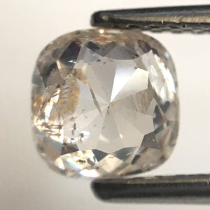 1.03 Ct Cushion shape light gray natural diamond, 5.94 mm x 5.78 mm x 3.35 mm Cushion Shape rose cut grey & black diamond SJ76-164