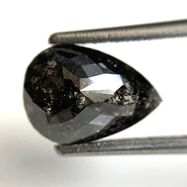 2.59 Ct Pear Shape natural loose diamond, salt and pepper diamond, 10.06 mm x 7.07 mm x 4.54 mm Full-cut pear shape natural diamond SJ87-53