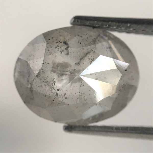 3.78 Ct Natural loose diamond Oval Shape Salt and Pepper , 11.58 mm x 9.10 mm x 3.65 mm Gray Rose-Cut Oval shape natural diamond, SJ76-05