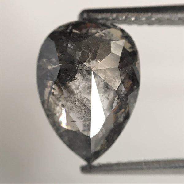 3.05 Ct Pear Shape natural loose diamond, salt and pepper diamond, 10.60 mm x 7.62 mm x 4.46 mm Full-cut pear shape natural diamond SJ76-21