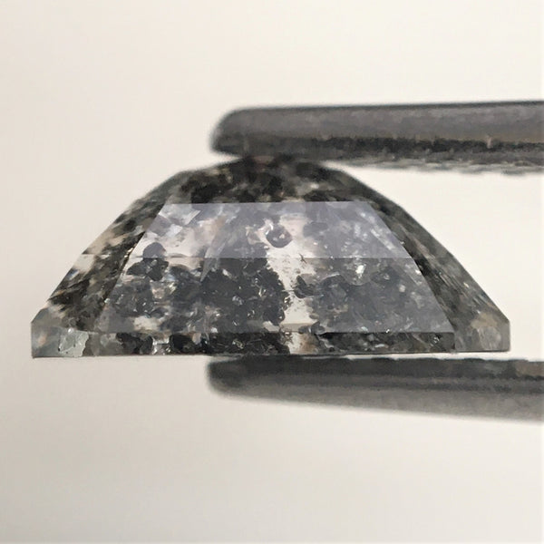 1.98 Ct Emerald Shape Salt and Pepper Diamond, 8.06 mm x 7.25 mm x 3.63 mm Natural Loose Diamond, Emerald Cut Diamond, SJ76-34
