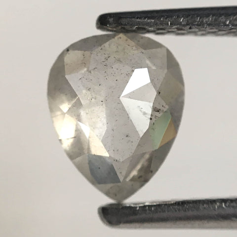 0.69 Ct Pear Shape natural loose diamond, Fancy Gray diamond, 6.74 mm x 5.47 mm x 2.09 mm Rose-cut pear shape natural diamond SJ76-170