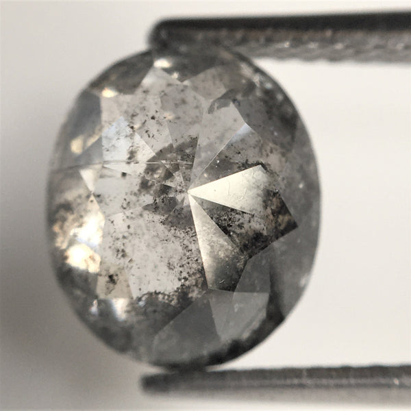2.69 Ct Natural loose diamond Oval Shape Salt and Pepper, 9.19 mm x 7.75 mm x 4.47 mm Full Rose-Cut Oval shape natural diamond, SJ76-44