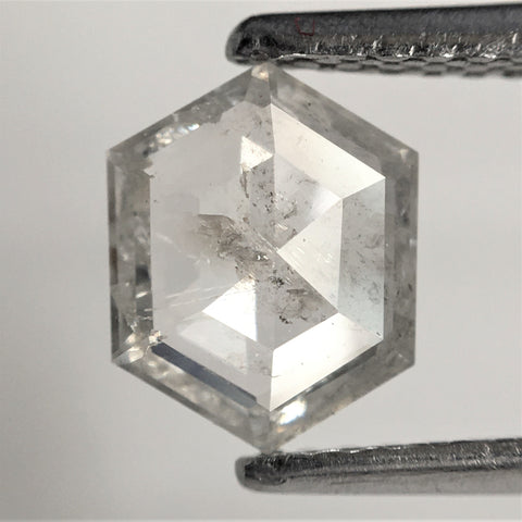 0.76 Ct Natural loose diamond Hexagon Shape Fancy Light Gray, 7.32 mm x 5.85 mm x 1.84 mm Hexagonal shape natural diamond, SJ76-51