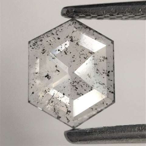 0.60 Ct Natural loose diamond Hexagon Shape Fancy Light Gray, 7.27 mm x 5.67 mm x 1.44 mm Hexagonal shape natural diamond, SJ76-52