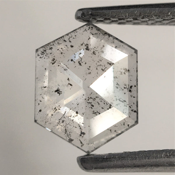 0.60 Ct Natural loose diamond Hexagon Shape Fancy Light Gray, 7.27 mm x 5.67 mm x 1.44 mm Hexagonal shape natural diamond, SJ76-52