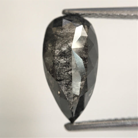 2.88 Ct Pear Shape natural loose diamond, salt and pepper diamond, 12.72 mm x 6.66 mm x 3.99 mm Full-cut pear shape natural diamond SJ76-67