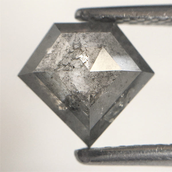 1.14 Ct Natural Loose Diamond Shield Shape Salt and Pepper, 7.15 mm x 7.86 mm x 2.96 mm Flat-Base Geometry Shape Natural Diamond SJ76-91